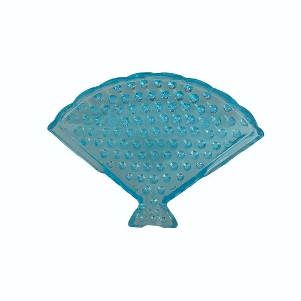 Turquoise Hobnail Fan Trinket Dish Ashtray