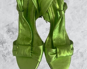 Diane von Furstenberg Green Metallic Shoes