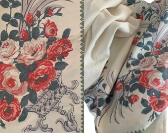 1950s Roses Cotton Rectangular Tablecloth