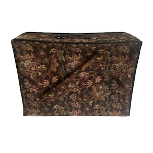 1960s Tapestry Zippered Suitcase Luggage Umbrella Pocket