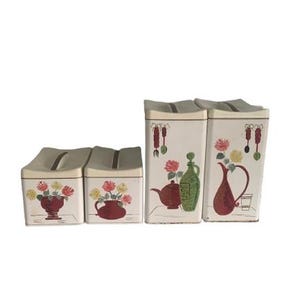 MCM Ransburg Metall Vorratsdosen Set // 1960s Retro Vorratsdosen Set