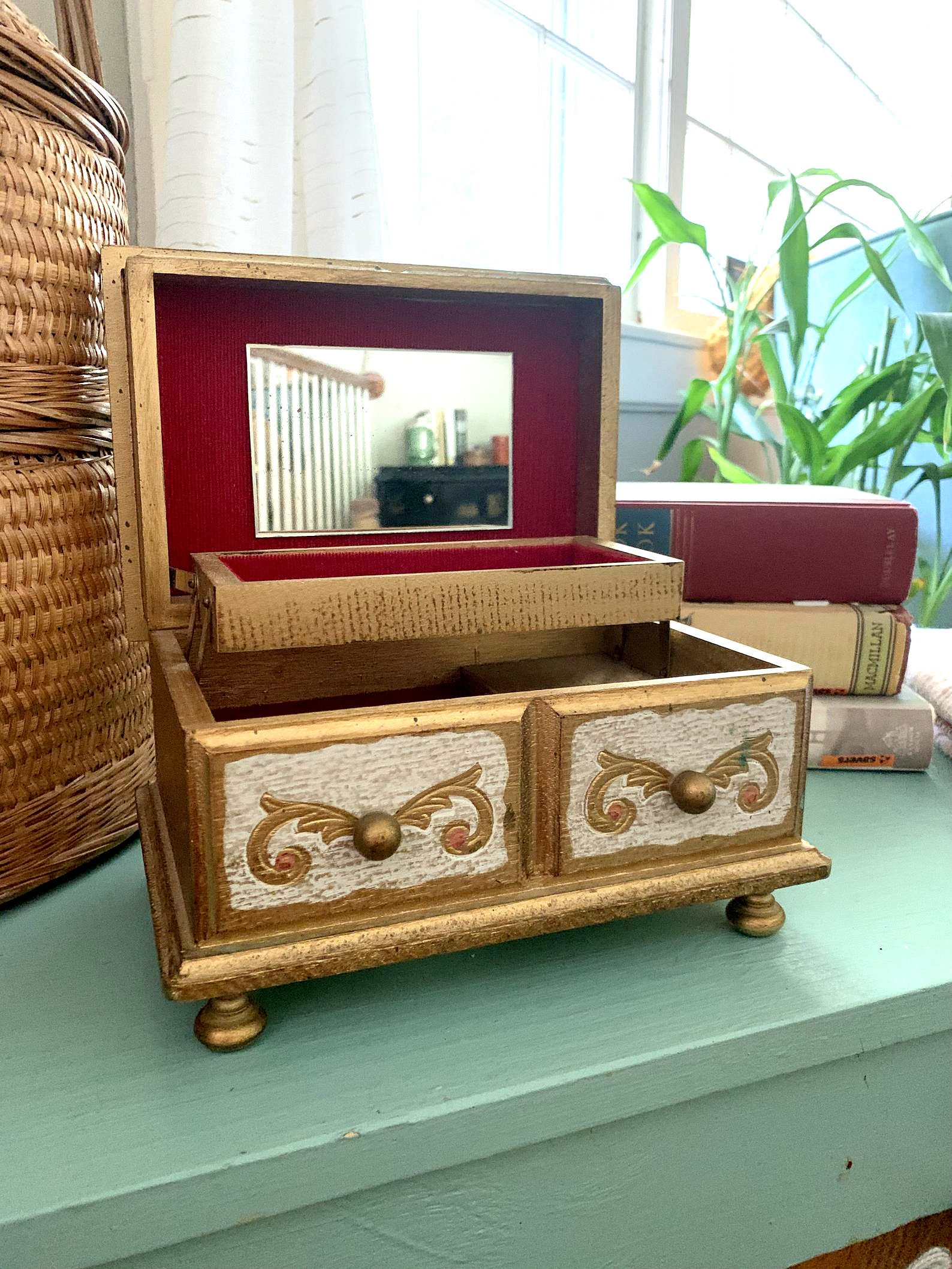 antique music jewelry box