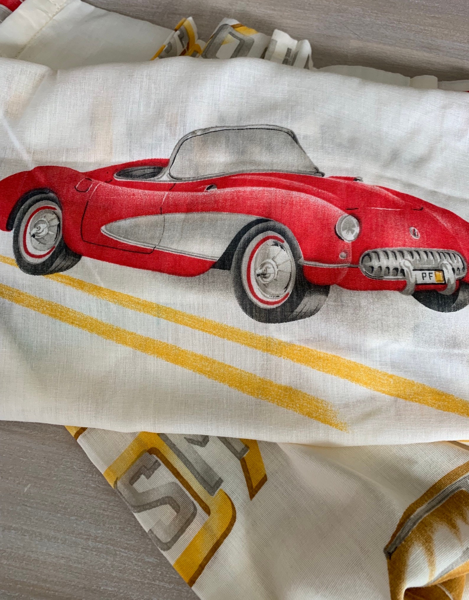 Classic Vintage Cars Curtain Drapes Set of 4 Panels 1960s Etsy