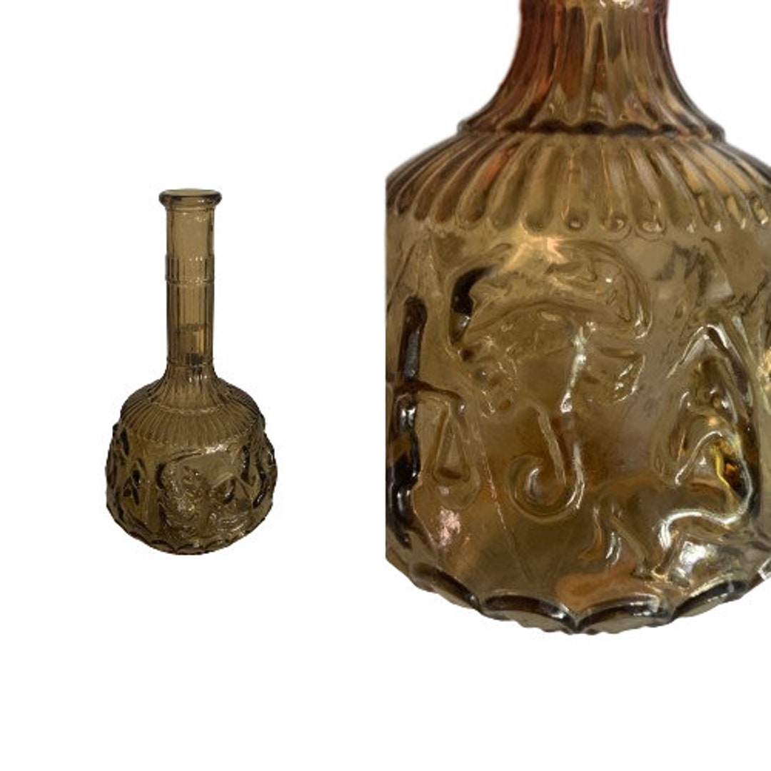 エンポリ ゾディアック ゴールド アンバー ガラス花瓶 // ミッド