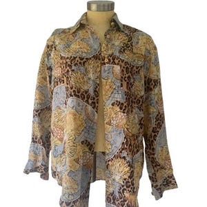 Silk Print Long Sleeve Blouse