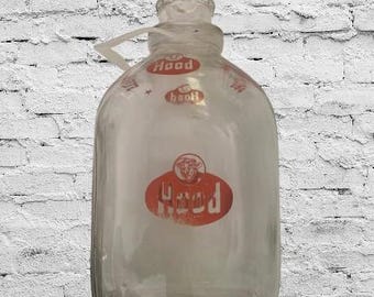 Botella de leche de vidrio vintage de un galón