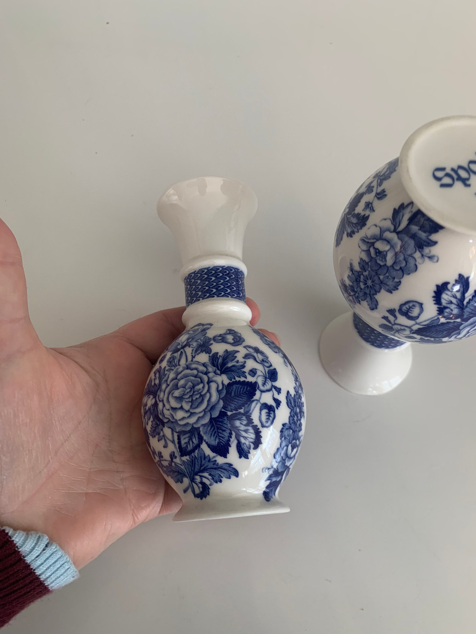 Spode Blue and White Vases Set of 2 // Contemporary Vintage Etsy
