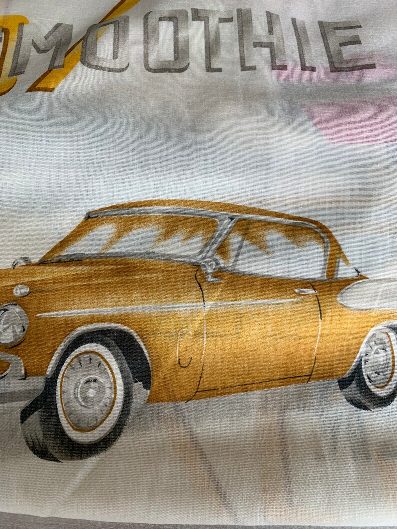 Classic Vintage Cars Curtain Drapes Set of 4 Panels 1960s Etsy
