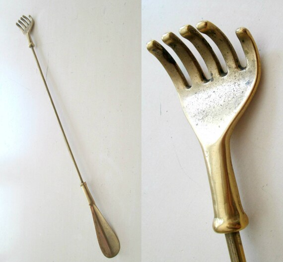 Brass Shoe Horn Back Scratcher Combo Etsy