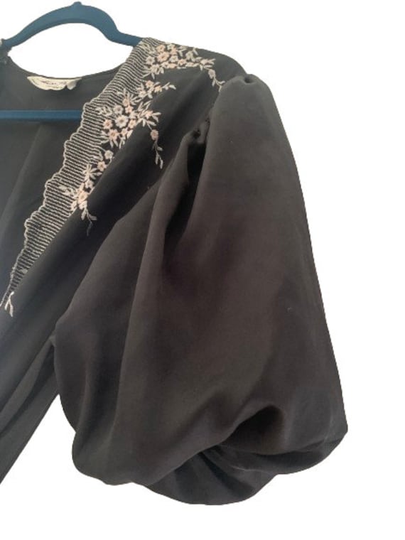 SALE - Dior Lingerie Black Embroidered Robe - image 3