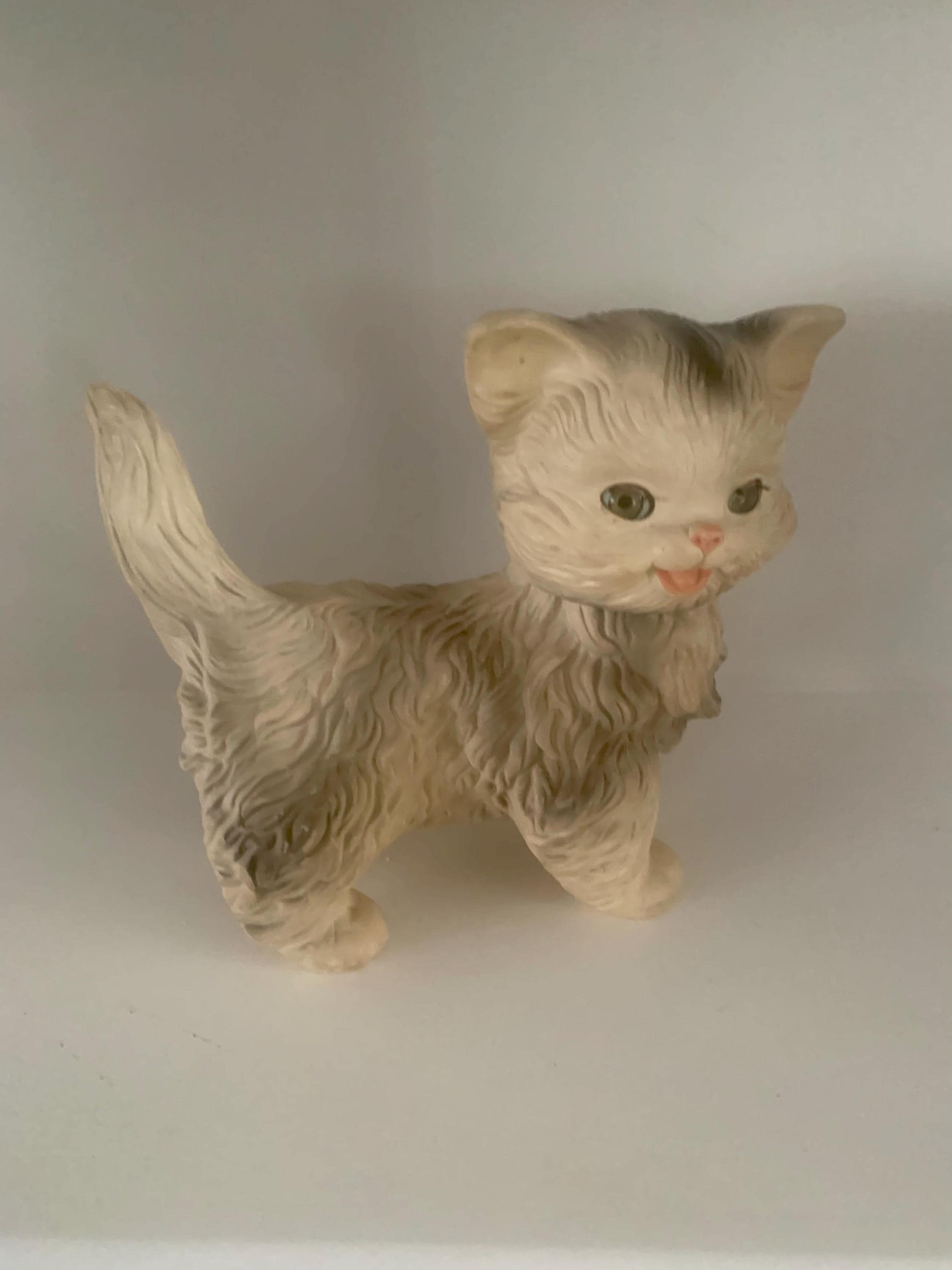 Beemeenee cat 幼年期・高齢期用 1960 Vintage Rubber Cat Toy Retro Mid Century Sleepy Eyes Childs