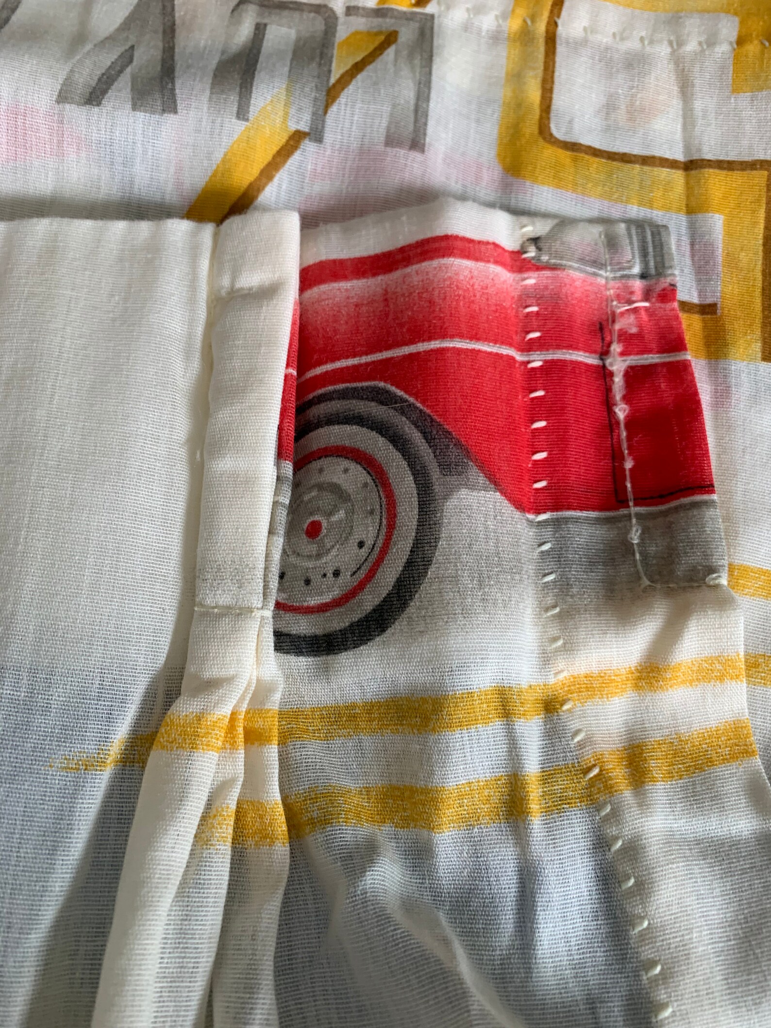 Classic Vintage Cars Curtain Drapes Set of 4 Panels 1960s Etsy