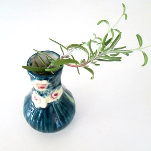 Japan Majolica Bud Vase Vintage 1940s 1950s Ceramic Pottery