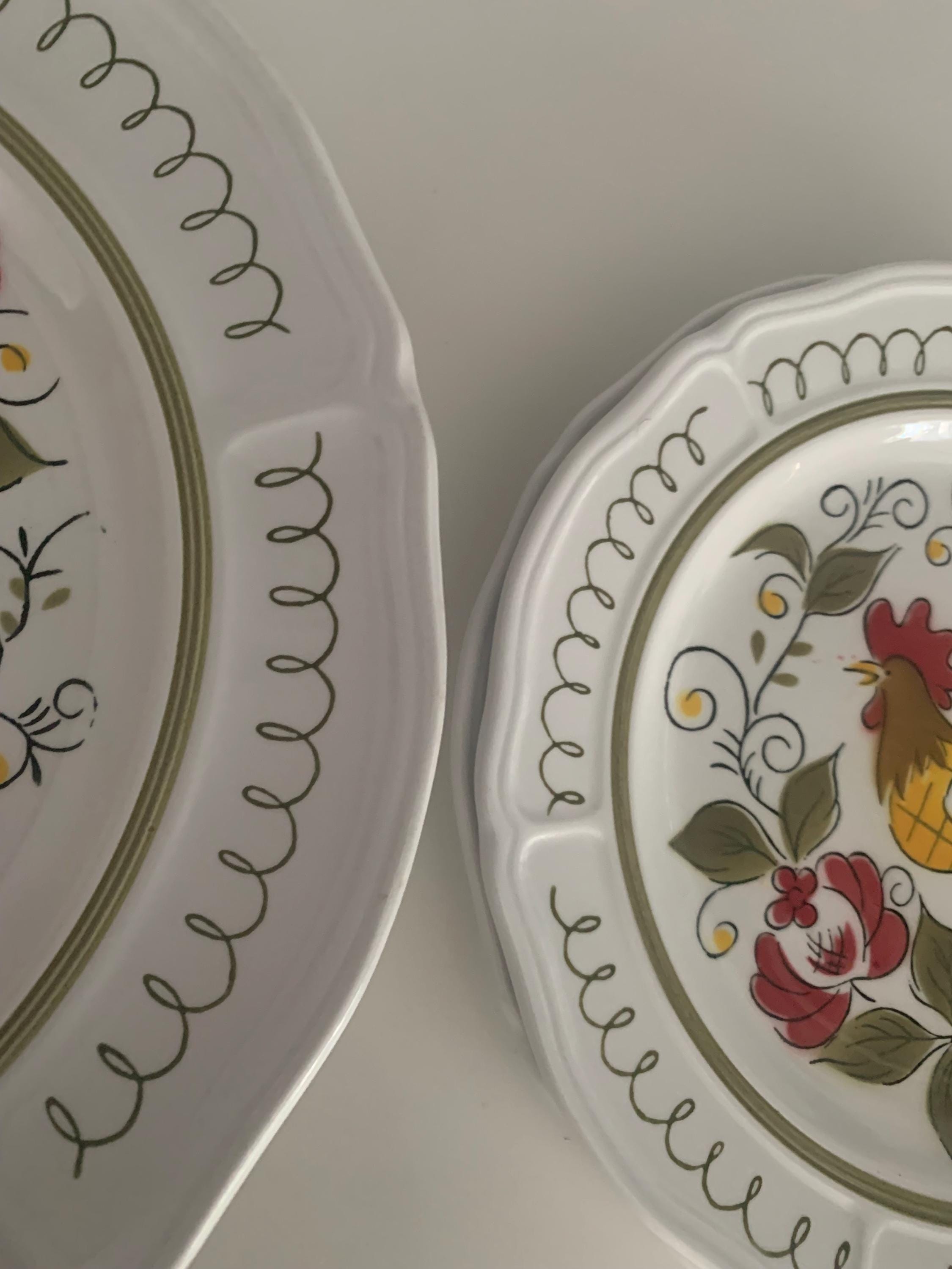Mikasa Terra Stone Rooster Design Dinnerware Japan Detergent Oven