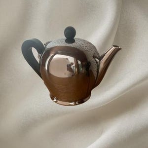 Vintage Stainless Bakelite MCM Teapot 1950s Vintage Carlo Allessi Alfra Italy