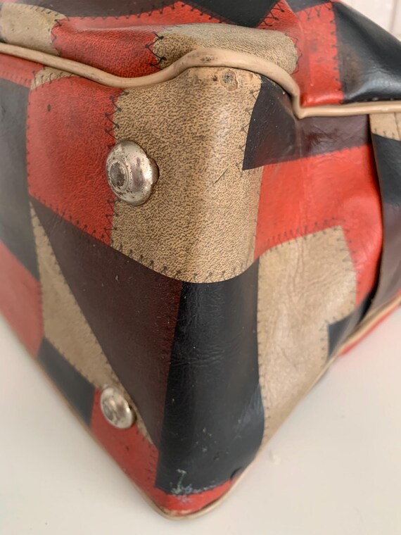 Vinyl Patchwork Duffel Bag Overnight Luggage - image 4