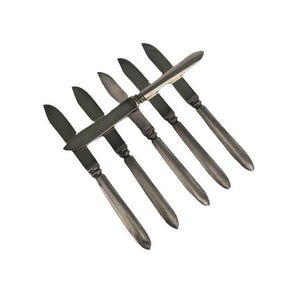 Rogers Bros Fruit Butter Knife Set of 6 // Vintage Silverplate Minimalist Knives