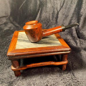 Handmade Wooden Tobacco Pipe, Unique Grain Finish 陶尊