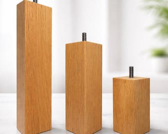 Solid Oak Furniture Legs Set (4 pcs)