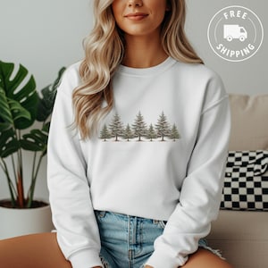 Pine Tree Forest Sweatshirt | Cozy Christmas Gift