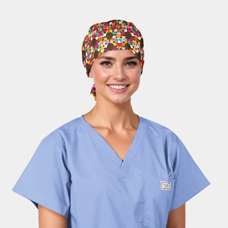 Patchwork Pastels - Pixie Scrub Cap image 1