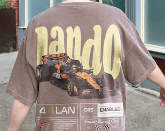 Lando Norris McLaren Shirt, Retro Formula 1 Graphic Tee, Vintage Racing Fan Apparel, Norris F1 Gift Top