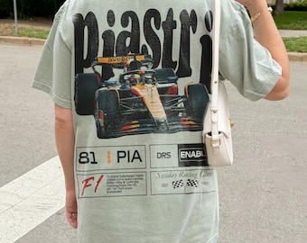 Oscar Piastri McLaren Shirt, Retro Formula 1 Racing Tee, Vintage Motorsport Fan Apparel Gift Top