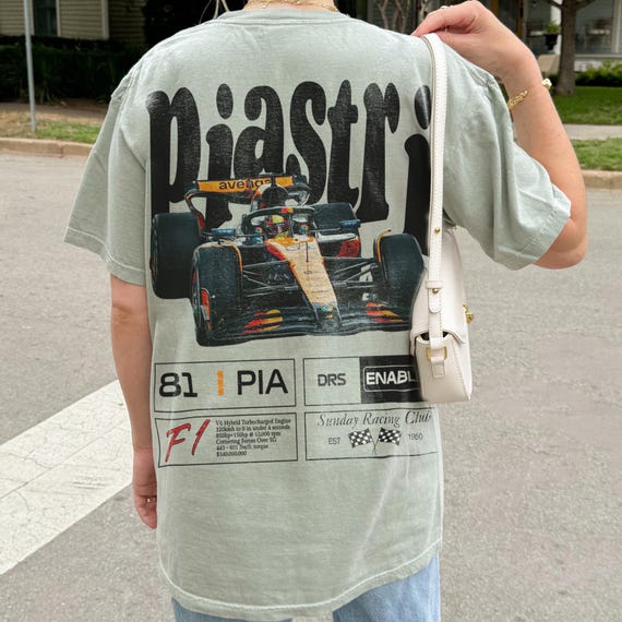 Oscar Piastri McLaren Shirt, Retro Formula 1 Racing Tee, Vintage Motorsport Fan Apparel Gift Top