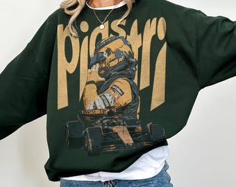 Sudadera McLaren de Oscar Piastri, cuello redondo vintage de Piastri F1, camiseta gráfica retro de Fórmula 1, ropa para fans de Piastri
