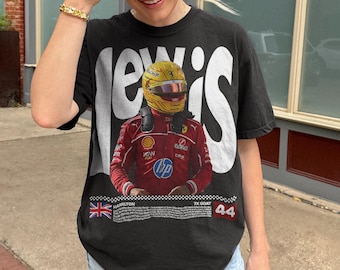 Chemise Ferrari vintage Lewis Hamilton, t-shirt graphique Hamilton F1, chemise de fan de Formule 1 Ferrari, cadeau Hamilton F1