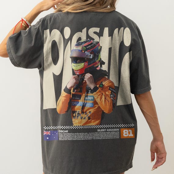 Vintage Oscar Piastri Shirt, McLaren Formula 1 Graphic Tee, Retro Racing Fan Apparel, Motorsport Gift Top