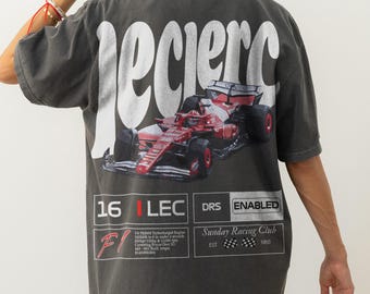 Charles Leclerc Ferrari Shirt, Retro Formula 1 Graphic Tee, Vintage Racing Fan Top, Old School F1 Apparel