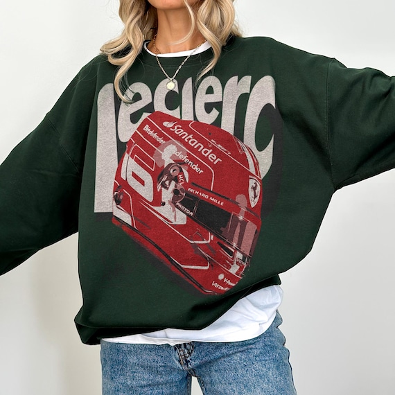 Charles Leclerc F1 Sweatshirt, Retro Ferrari Leclerc Crewneck, Vintage Leclerc Helmet Graphic Shirt, Leclerc Fan Apparel Gift