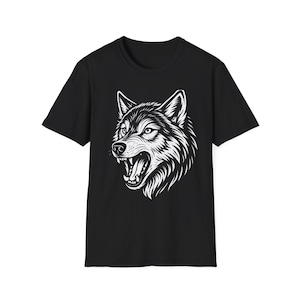 Wolf Graphic Unisex Softstyle T-Shirt - Nature Lover&#39;s Apparel, Casual Wear, Gift for Him/Her, Eco-friendly Fashion, Animal Lover Tee