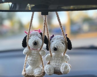 Gehäkelter Snoopy Anhänger fürs Auto: Ein tolles Geschenk für Hundeliebhaber