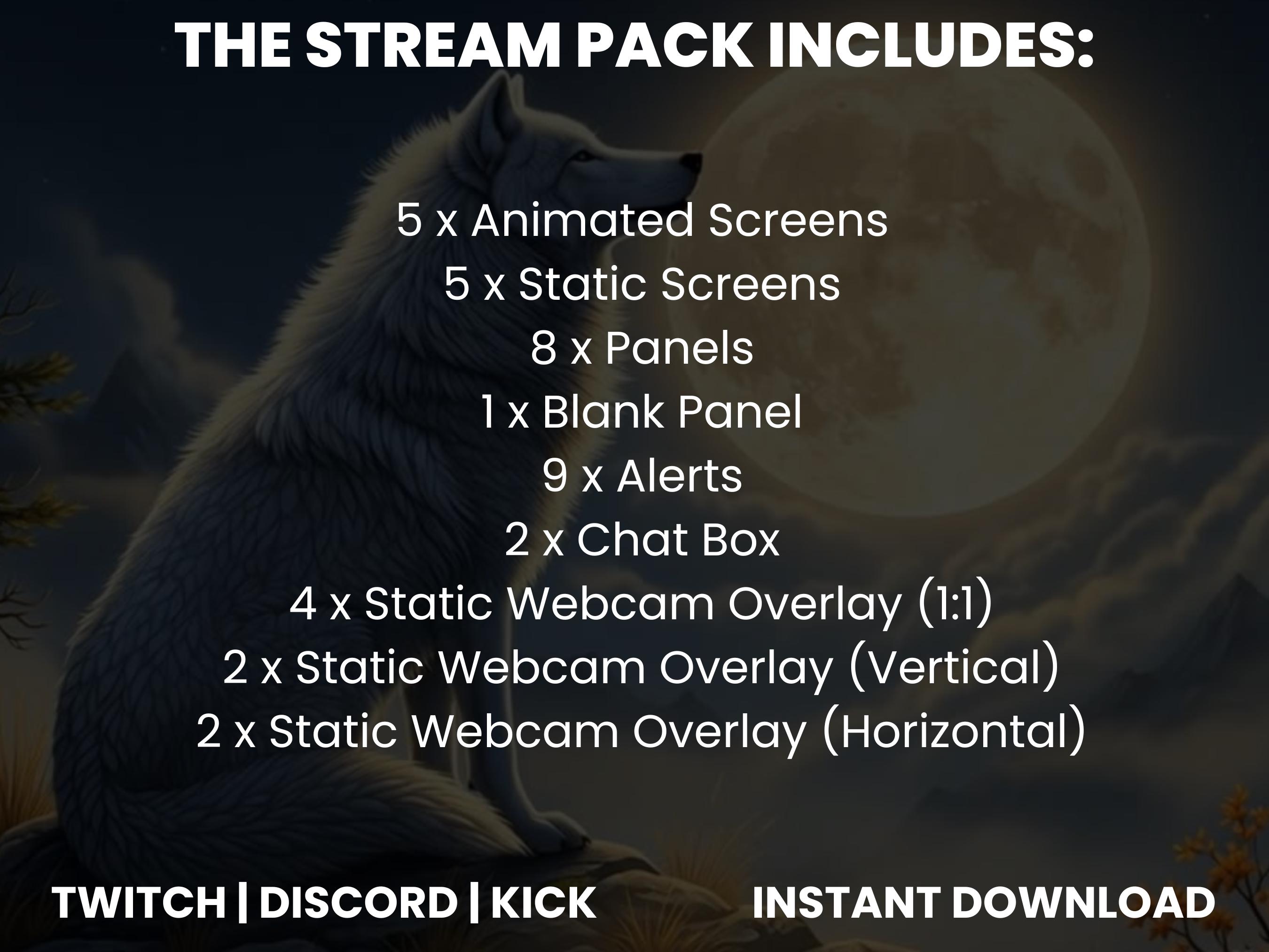 Alpha Wolf Twitch Stream Pack | Gothic Overlay (digital Download ...