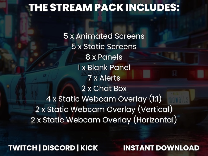 Car Racing Stream Pack | Animated Twitch Overlays - Etsy