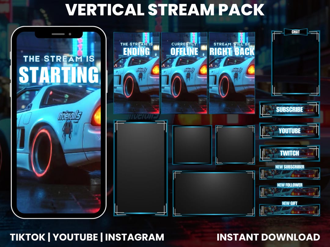 Car Racing Stream Pack | Animated Twitch Overlays - Etsy