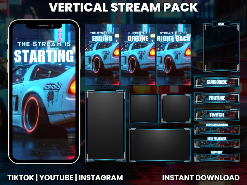 Car Racing Stream Pack | Animated Twitch Overlays - Etsy