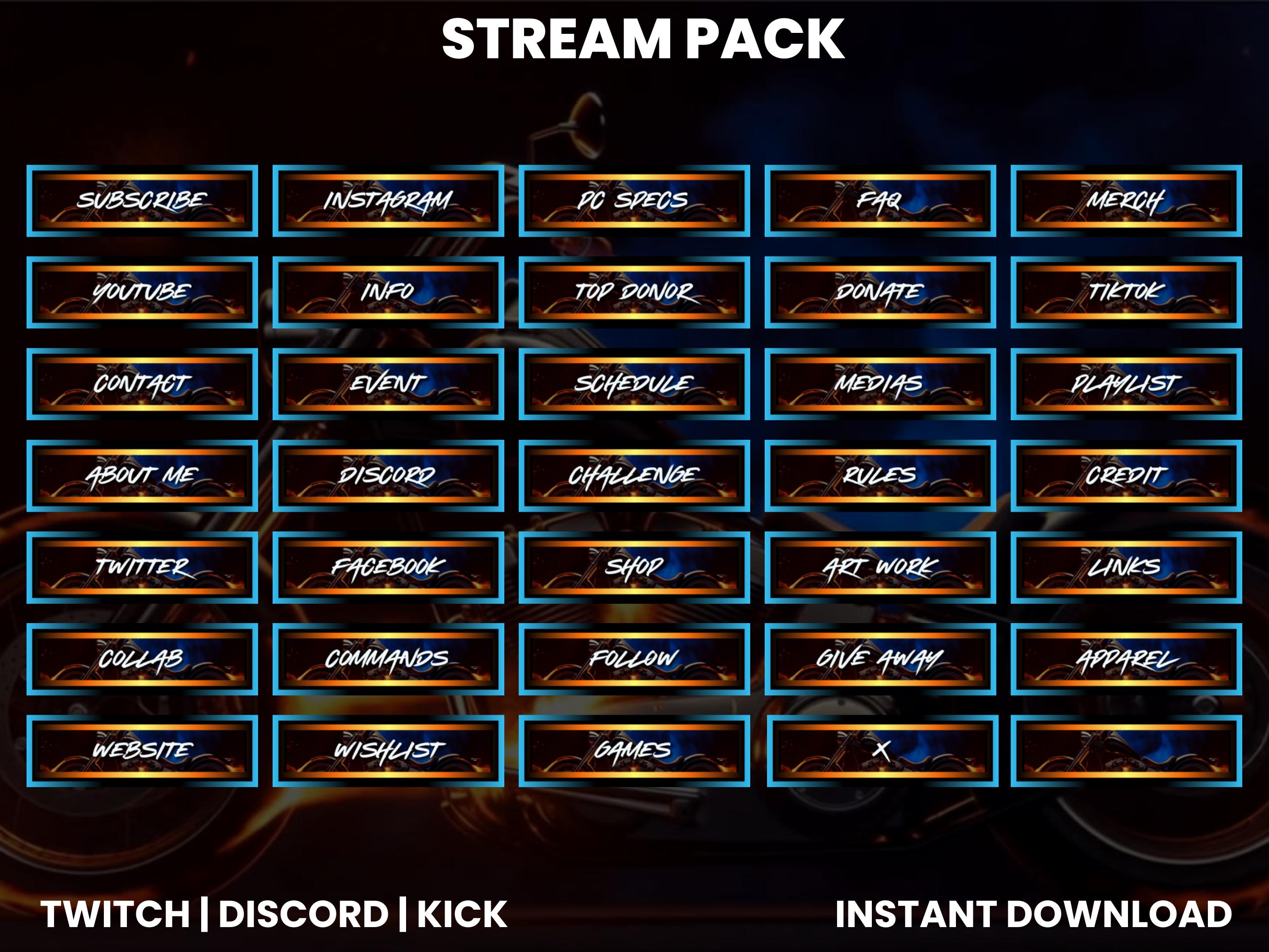 Stream Motorcycle Burning Motorcycle Twitch Stream Pack | Biker Overlays | Kick Overlay ...