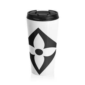 Chic Stainless Steel Travel Mug, Stylish Coffee Cup, Hot Beverage Tumbler, Modern Design, Perfect Gift for Tea Lovers