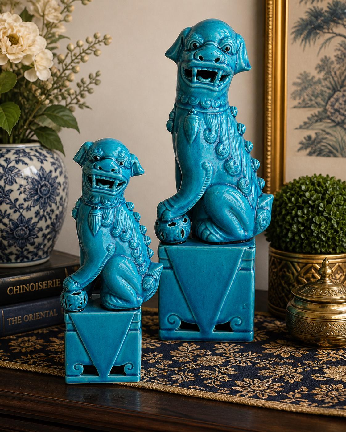 Vintage Porcelain Foo Dogs - Etsy