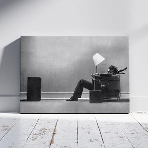 Reklama Blown-Away Guy Maxell z 1979 r., wydruk na płótnie Steve'a Steigmana, dekoracja w stylu retro Hi-Fi Sound Experience.