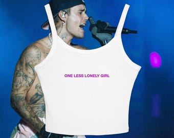 Bieber Cropped Tank Ones Less Lonely Girl Bieber Purple