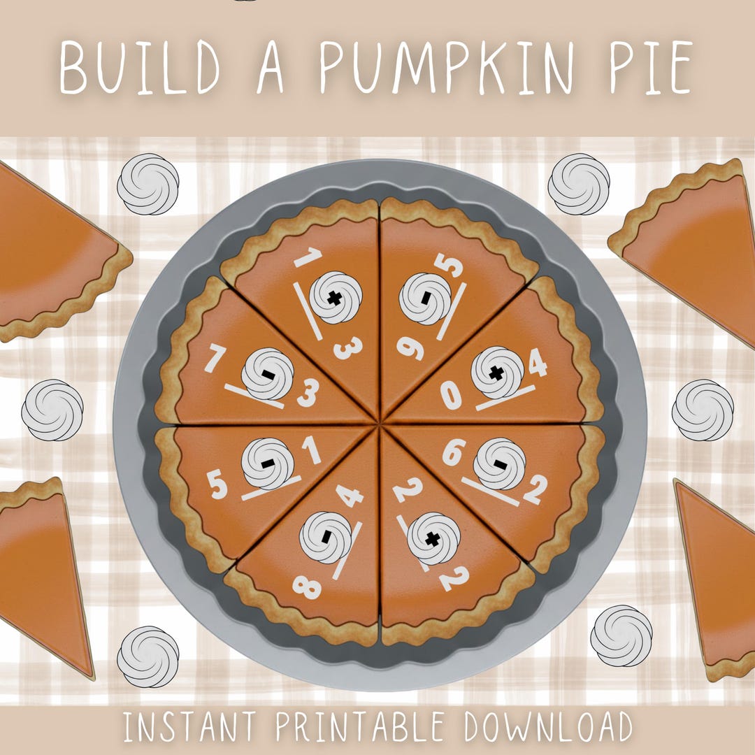 Pie Math Kids Pumpkin Pie Math Game: Addition & Subtraction Practice (digital ...