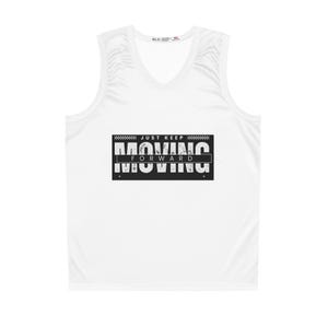 Motivational Basketball Jersey - Just Keep Moving Forward, Sportswear, Gift for Athletes, Activewear for Workout, Unisex Tank Top