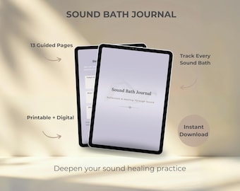 Sound Bath Journal Download | Digital Sound Healing Workbook | Guided Meditation & Energy Reflection Journal PDF
