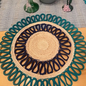 Iraca Palm Handmade Placemat, Table Decoration, Boho Table, product of Colombia, wedding party table setting, best Placemat gift