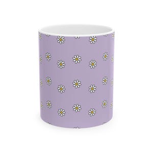 Daisy Flower Ceramic Mug, Cute Mug Gift, Floral Coffee Cup, Tea Mug, Home Decor, Gardening Gift, Spring Vibes, Gift for friends!