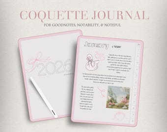 2026 ピンクデジタルジャーナル：コケット iPad Goodnotes Notability ジャーナル（PDF ダウンロード）